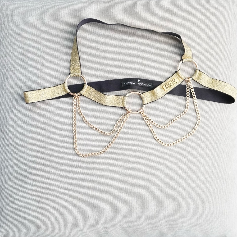 Gold Chain hardware harness  by Andrew Christian